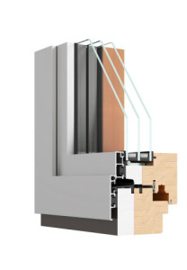 Okna Drewniano-Aluminiowe PURO PASSIVE przekrój